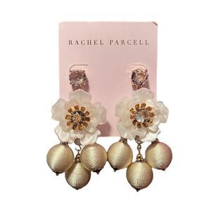 Rachel Parcell Floral Statement Chandelier In Ivory Gold NWT